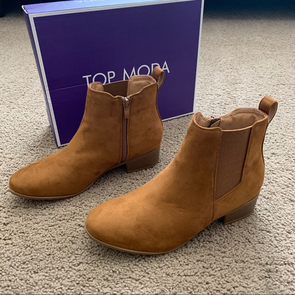 NEW Top Moda Tan Brown Booties - Picture 8 of 15